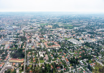 Fototapeta na wymiar City Graz aerial view with district Eggenberg in Styria, Austria