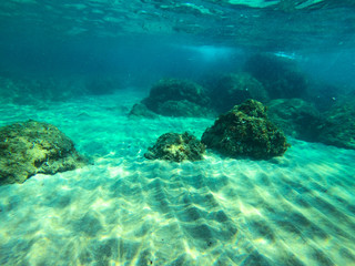 underwater background and free space for your decoration. 