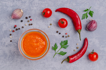 Homemade canned red sauce