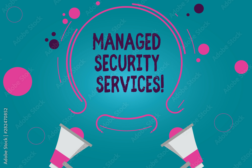 Poster conceptual hand writing showing managed security services. business photo text approach in analysisa