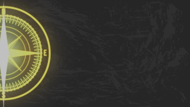 White Orange HUD Compass Interface Motion Graphic Element