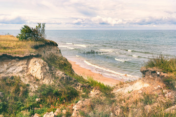 High coast of the Baltic Sea in summer