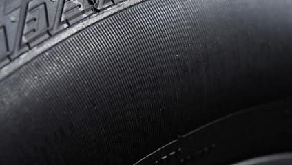 Close up detail of tire of car