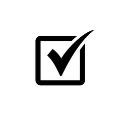 Shield with check mark icon, Tick mark symbol vector