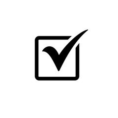 Shield with check mark icon, Tick mark symbol vector