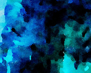 Abstract acrylic background with watercolor elements, wet painting effect. Colorful art design pattern. Artistic creative texture.