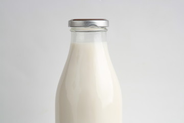 glass bottle with delicious milk..