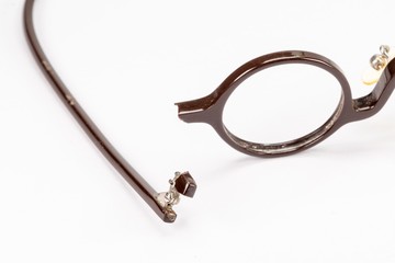 Vintage round glasses isolated on white background.