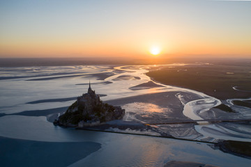 Mont Saint Michel aerial view