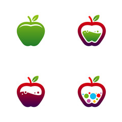 Set of Concept design Apple logo vector. Colorful apple logo template. Vector Illustration