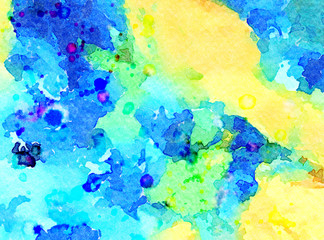 Obraz na płótnie Canvas Abstract acrylic background with watercolor elements, wet painting effect. Colorful art design pattern. Artistic creative texture.