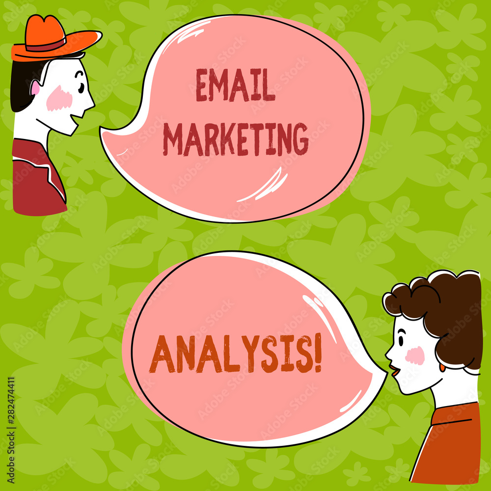 Poster handwriting text email marketing analysis. concept meaning examining the sending of messages to cust