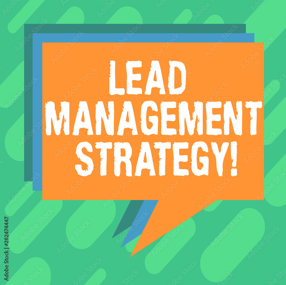 Poster conceptual hand writing showing lead management strategy. business photo showcasing system in making