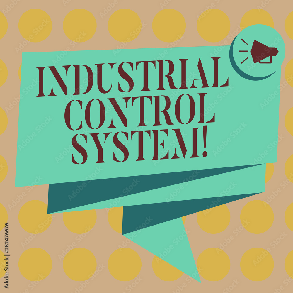 Poster word writing text industrial control system. business concept for integration of hardware and softwa