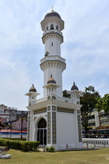 Fototapeta na wymiar Minaret at the Kapitan Keling Mosque in Penang, Malaysia