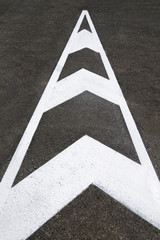 Dividing road markings on a new asphalt road.