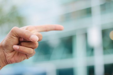 Closeup from beautiful handsigns outside