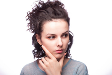  beautiful young curly girl portrait