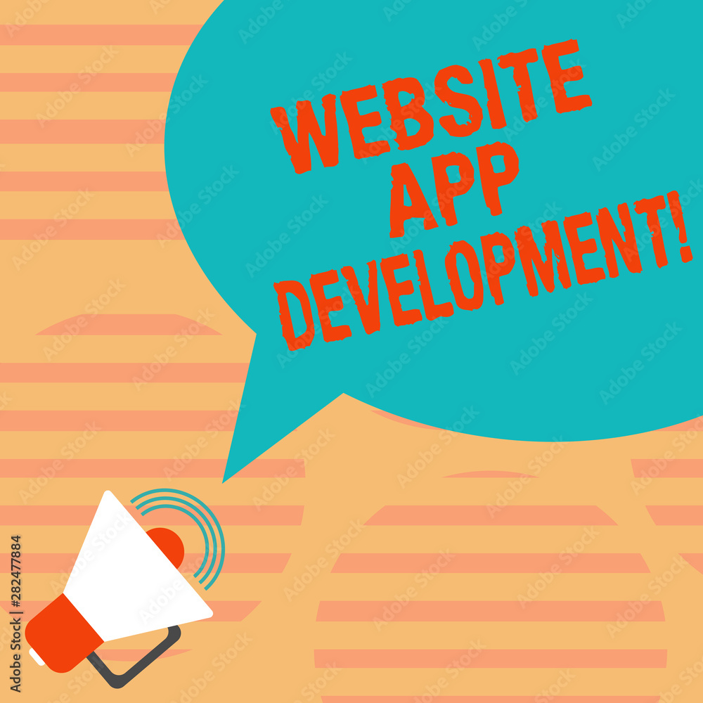 Poster word writing text website app development. business concept for creation of application programs sav