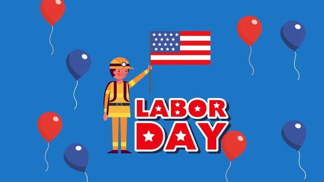 labor day animation with builder constructor