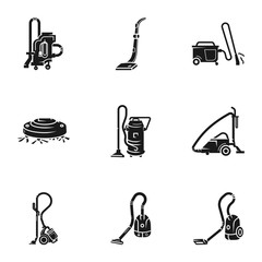 Modern vacuum cleaner icon set. Simple set of 9 modern vacuum cleaner vector icons for web design isolated on white background