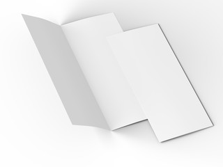 Leaflet folded to DL format - mock up - 3d illustartion