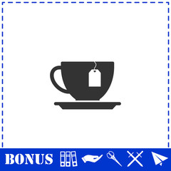 Tea icon flat