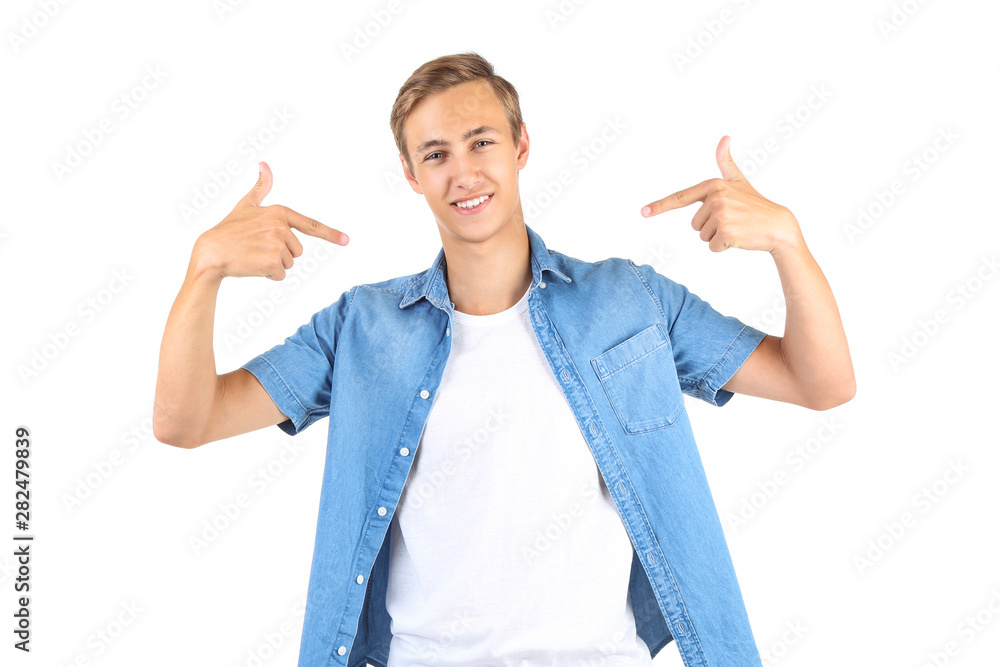 Canvas Prints Portrait of young man isolated on white background