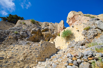 Ruins of Palio Pyli castle on Kos island, Greece
