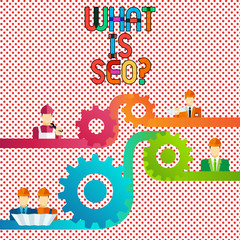 Obraz premium Conceptual hand writing showing What Is Seo. Business photo showcasing Search Engine Keywording Marketing Online searching Strategies