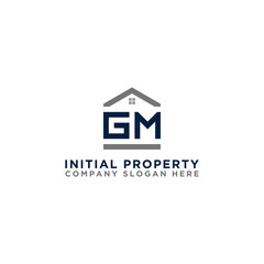 Logo template vector Design, property, real estate with the initials GM - Vector	