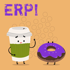 Text sign showing Erp. Conceptual photo Enterprise resource planning with automate back office functions