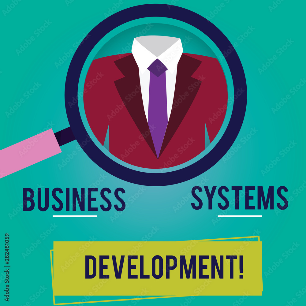 Poster conceptual hand writing showing business systems development. business photo showcasing process of d