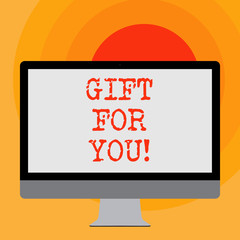 Writing note showing Gift For You. Business photo showcasing To receive a present surprise special occasion appreciation