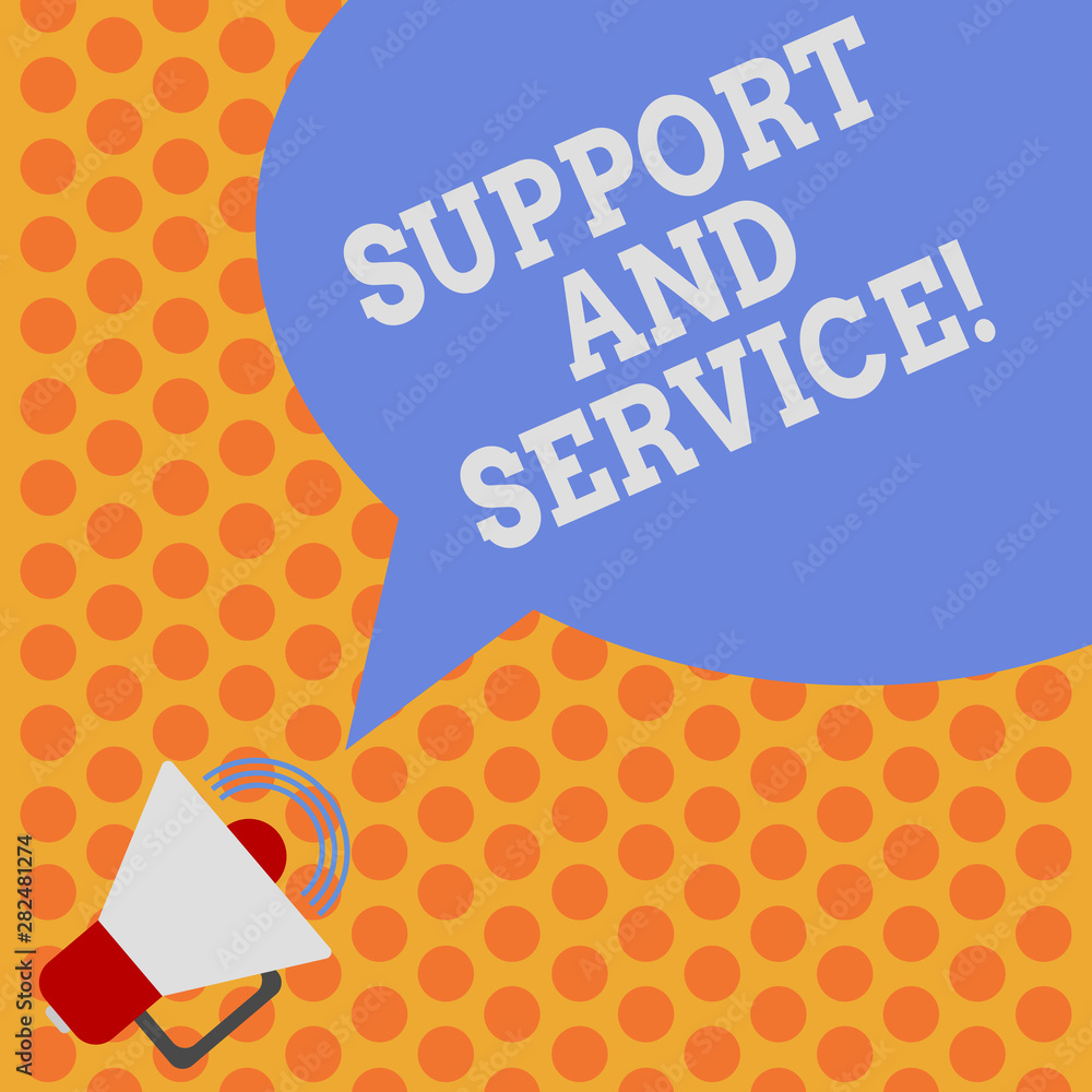 Poster writing note showing support and service. business photo showcasing assist customers in making corre