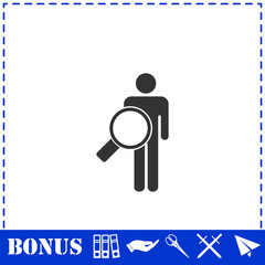 Search person icon flat