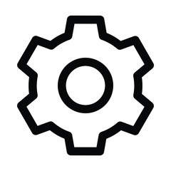 Outline style gear icon. cog symbol.