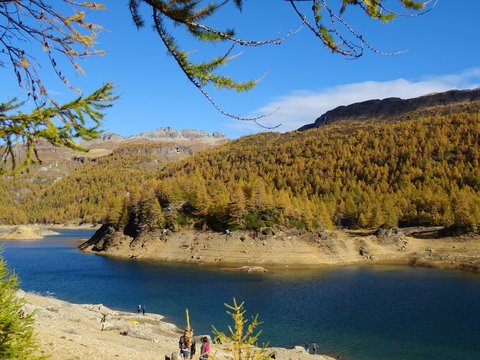 A classic alpine lake immersed in the Nature of the Natural Park "Alpe Veglia and Devero", among the Italian Alps, near the town of Domodossola - October 2018.