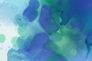 Colorful hand painted ink background. Abstract delicate texture. Contemporary wallpaper.