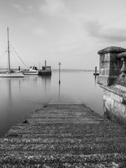 Long exposure photography from the West Cowes docks, in front of the Royal Yacht Squadron