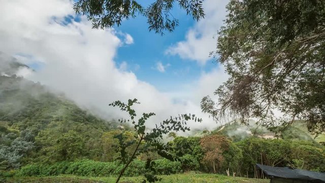 Time-lapse: Sunny day at Bocono mountains, Trujillo State. Venezuela