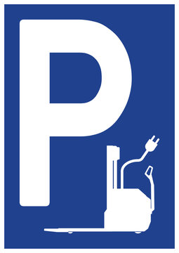 spr119 SignParkRaum - german - Parkplatz: Parken für Elektro-Hubwagen  (Hochhubwagen) erlaubt - Schild - A2 A3 A4 Poster - g8318  Stock-Illustration | Adobe Stock