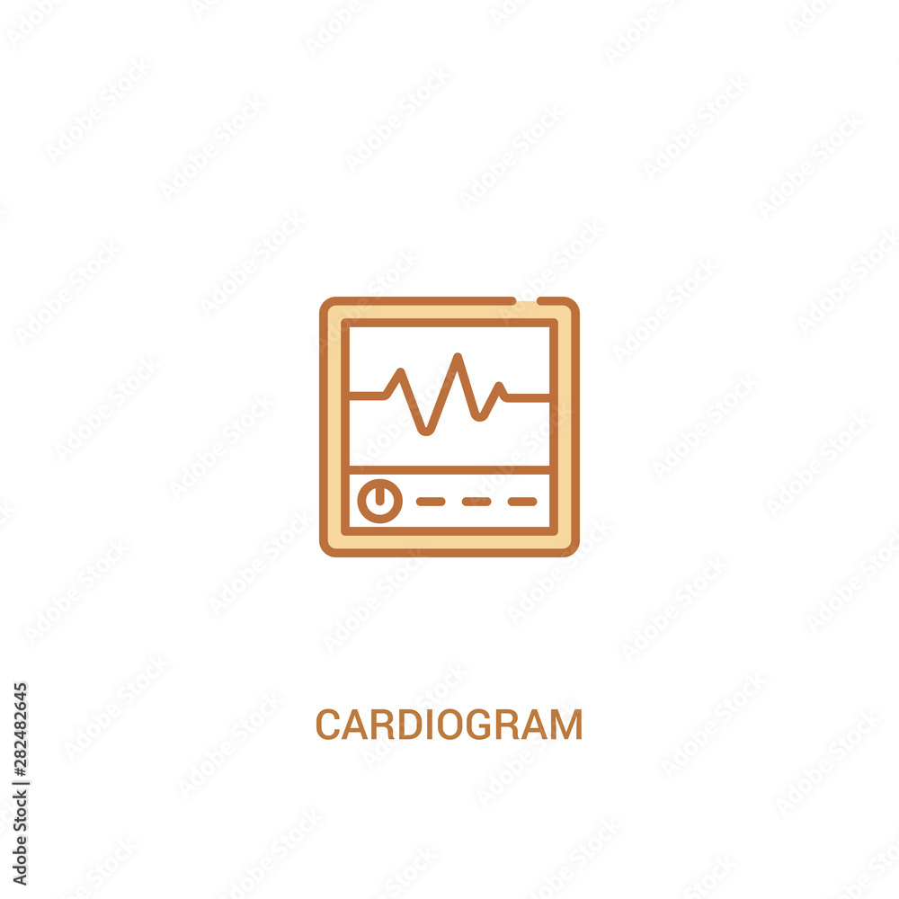 Poster cardiogram concept 2 colored icon. simple line element illustration. outline brown cardiogram symbol