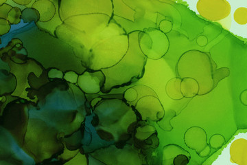 Colorful hand painted ink background. Abstract delicate texture. Contemporary wallpaper.