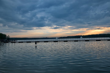 sunset over the lake