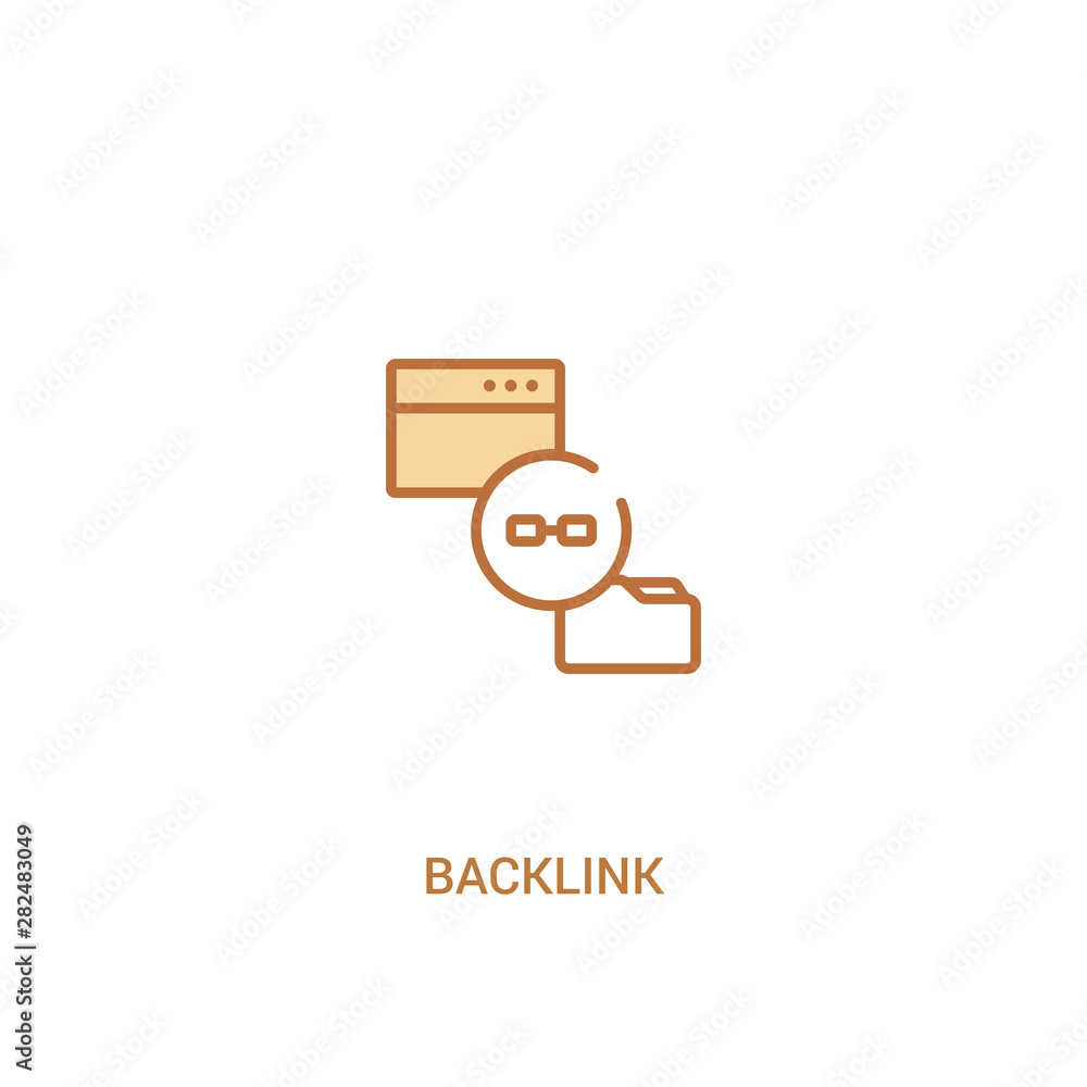 Poster backlink concept 2 colored icon. simple line element illustration. outline brown backlink symbol. ca