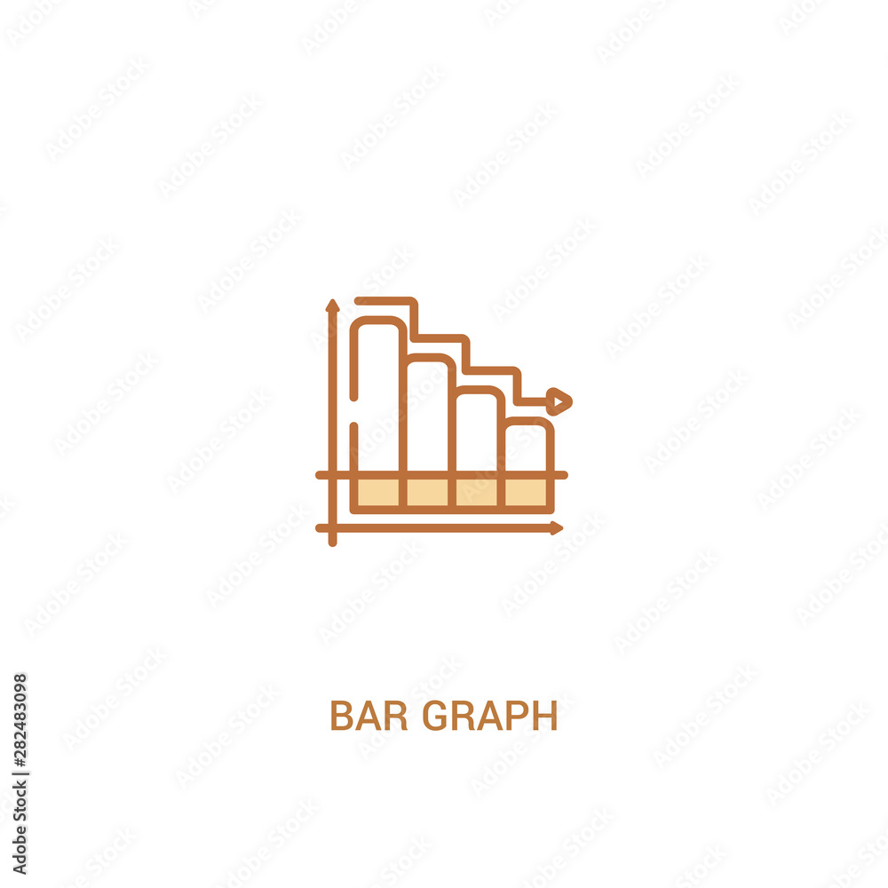 Poster bar graph concept 2 colored icon. simple line element illustration. outline brown bar graph symbol. 