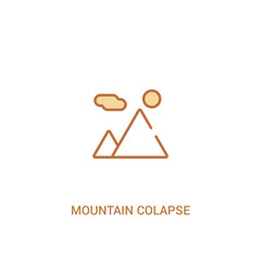 mountain colapse concept 2 colored icon. simple line element illustration. outline brown mountain colapse symbol. can be used for web and mobile ui/ux.