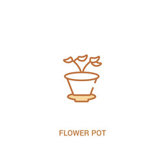 flower pot concept 2 colored icon. simple line element illustration. outline brown flower pot symbol. can be used for web and mobile ui/ux.