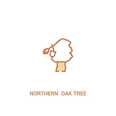 northern  oak tree concept 2 colored icon. simple line element illustration. outline brown northern  oak tree symbol. can be used for web and mobile ui/ux.